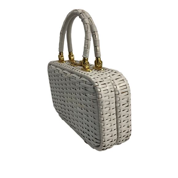 Vintage Wicker Purse Handbag Grandma Chic - Picture 4 of 16